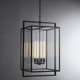 Serene Vintage Glass Lantern Modern Pendant 26"H/ 34"H