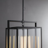Serene Vintage Glass Lantern Modern Pendant 26"H/ 34"H
