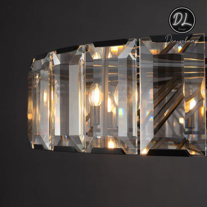 Moonlit Faceted Round Crystal Chandelier 60"