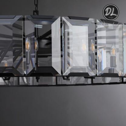 Moonlit Faceted Round Crystal Chandelier 60"