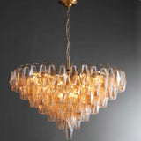Golden Banana Tiered Round Chandelier 47"
