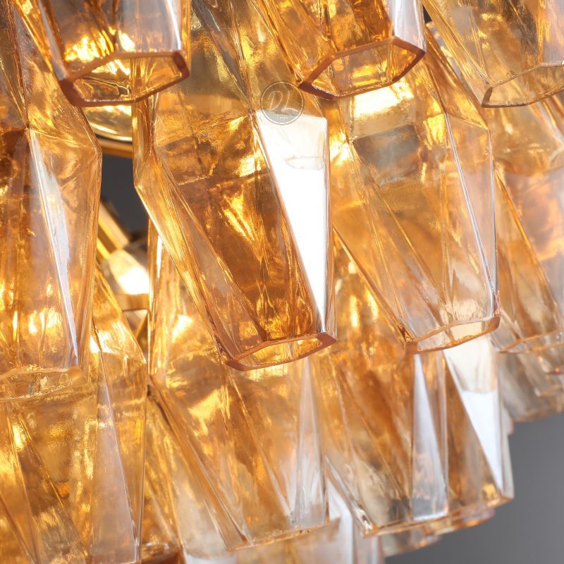 Golden Banana Tiered Round Chandelier 47"