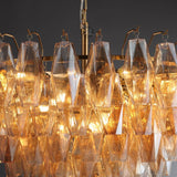 Golden Banana Tiered Round Chandelier 47"