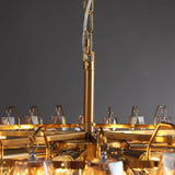 Golden Banana Tiered Round Chandelier 47"