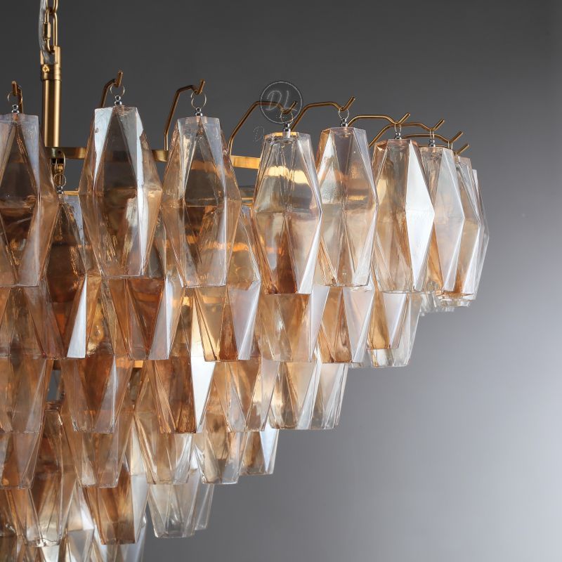 Golden Banana Tiered Round Chandelier 47"
