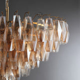 Golden Banana Tiered Round Chandelier 47"