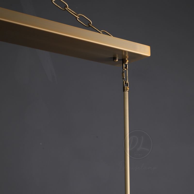 Crystalline Glass Shaded Modern Linear Chandelier 71"