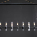 Crystalline Glass Shaded Modern Linear Chandelier 59"