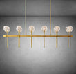 Bolura De Cristal Clear Glass Double Linear Chandelier