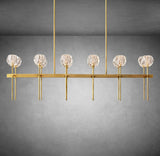 Bolura De Cristal Clear Glass Double Linear Chandelier