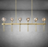 Bolura De Cristal Clear Glass Double Linear Chandelier