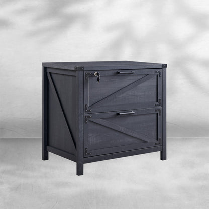 Two-Drawer Farmhouse Lateral File Cabinet 30" with Lock
