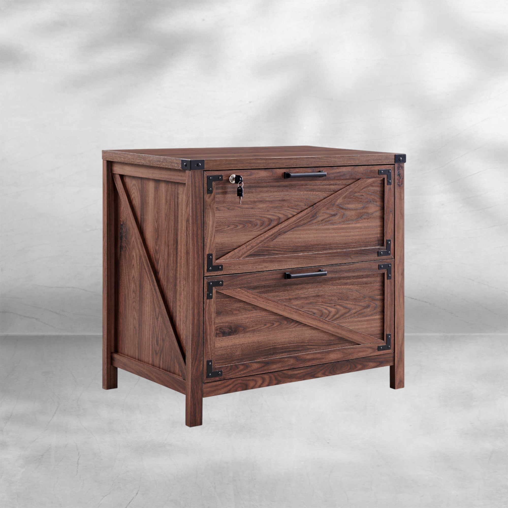 Two-Drawer Farmhouse Lateral File Cabinet 30" with Lock
