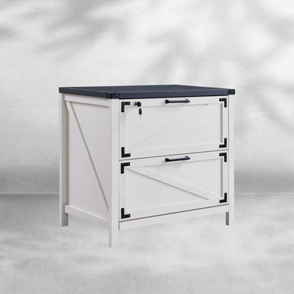 Two-Drawer Farmhouse Lateral File Cabinet 30" with Lock