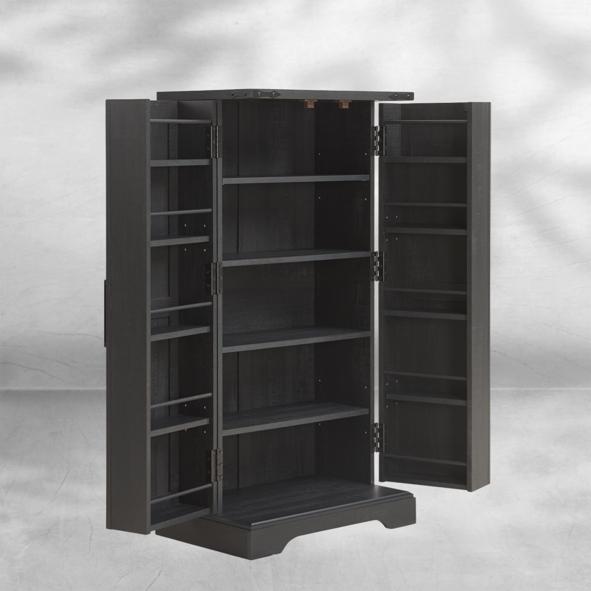 47" Wooden Storage Cabinet Farmhouse Pantry Organizer