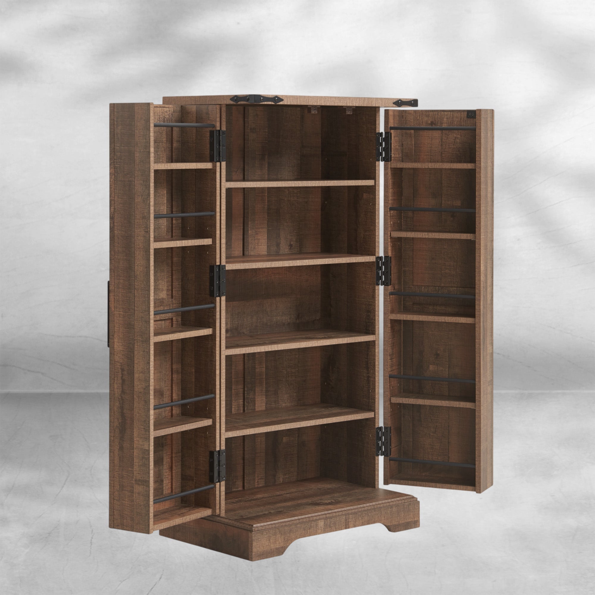 47" Wooden Storage Cabinet Farmhouse Pantry Organizer