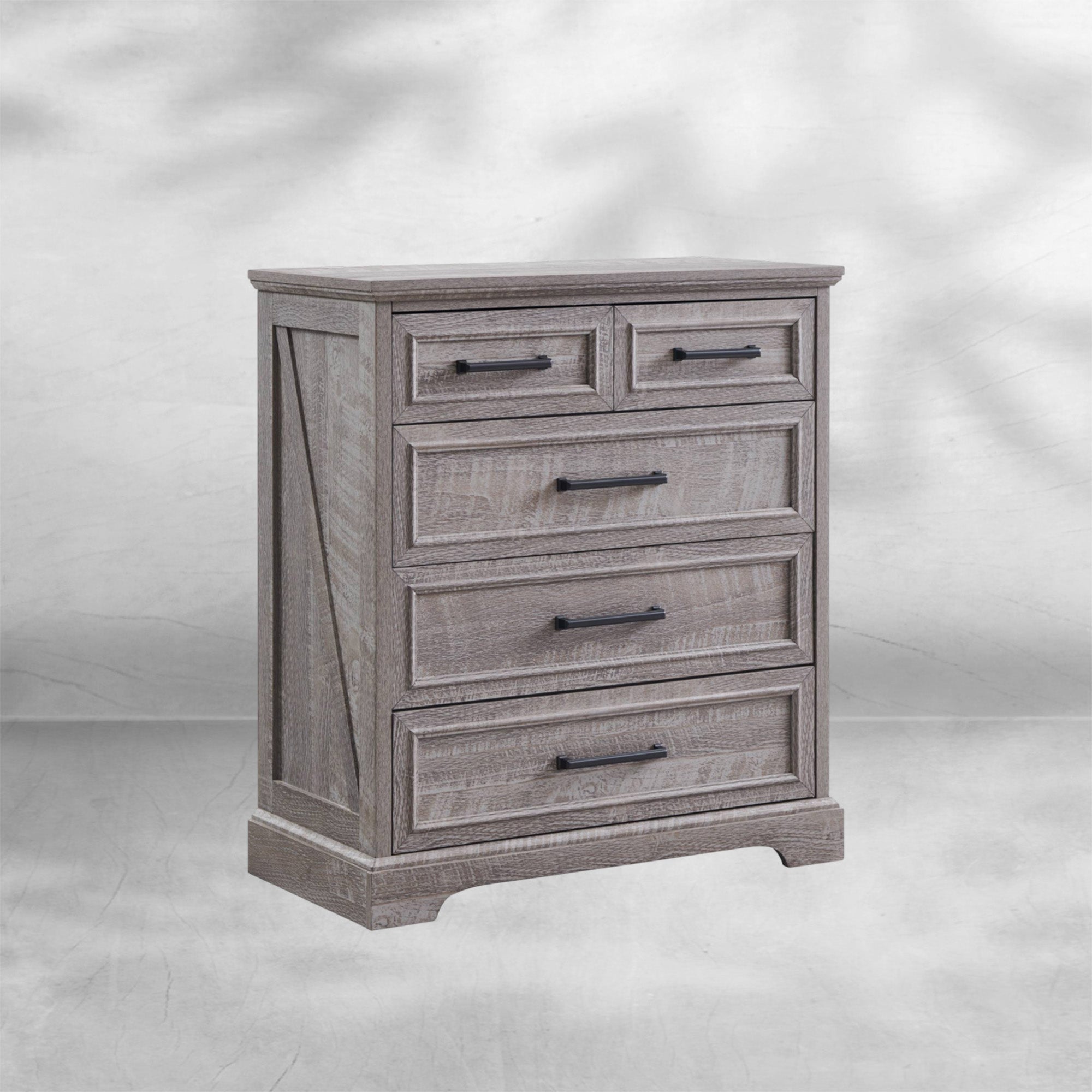 Rustic Grey Farmhouse 5-Drawer Dresser | Bedroom Storage Organizer 32''