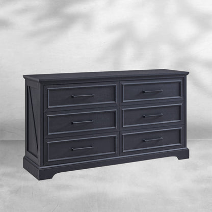 Rustic Farmhouse 6 Drawer Dresser | Wide Chest TV Stand 52''