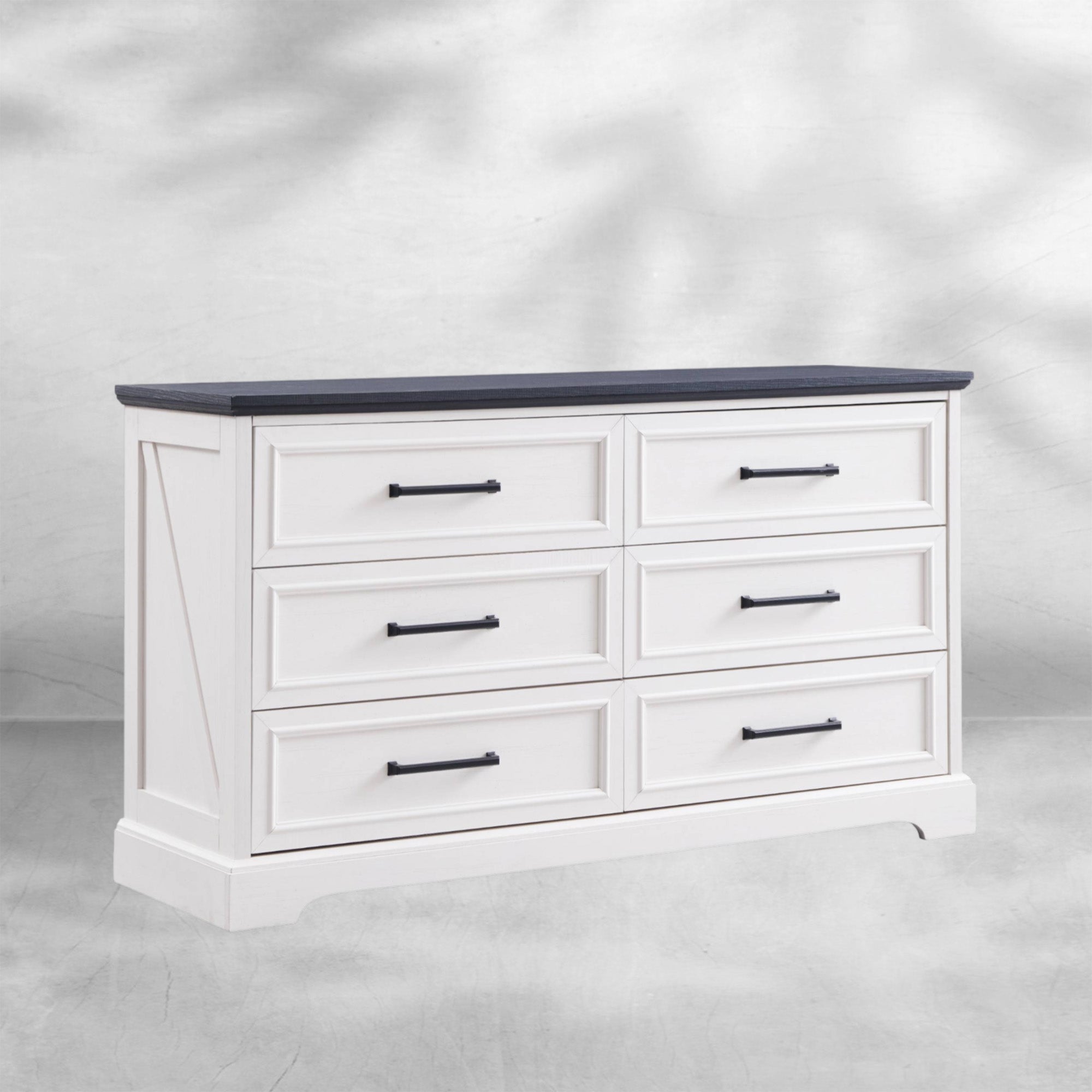 Rustic Farmhouse 6 Drawer Dresser | Wide Chest TV Stand 52''