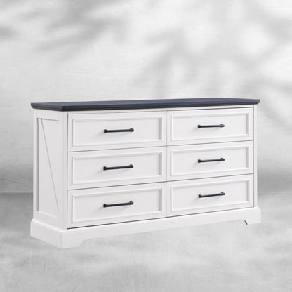 Rustic Farmhouse 6 Drawer Dresser | Wide Chest TV Stand 52''