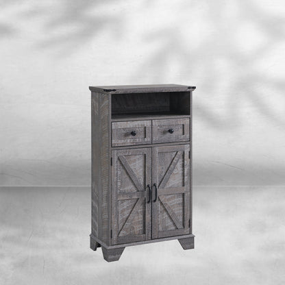 Farmhouse Bathroom Floor Cabinet with Drawer and Barn Doors