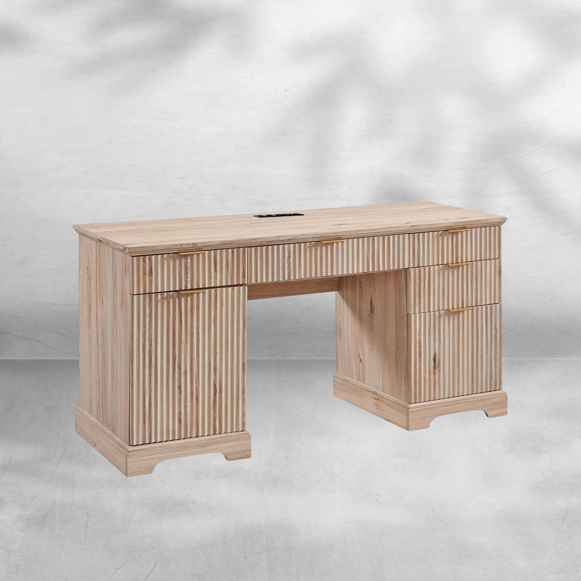 58-Inch Modern Executive Office Desk with Storage and Drawer