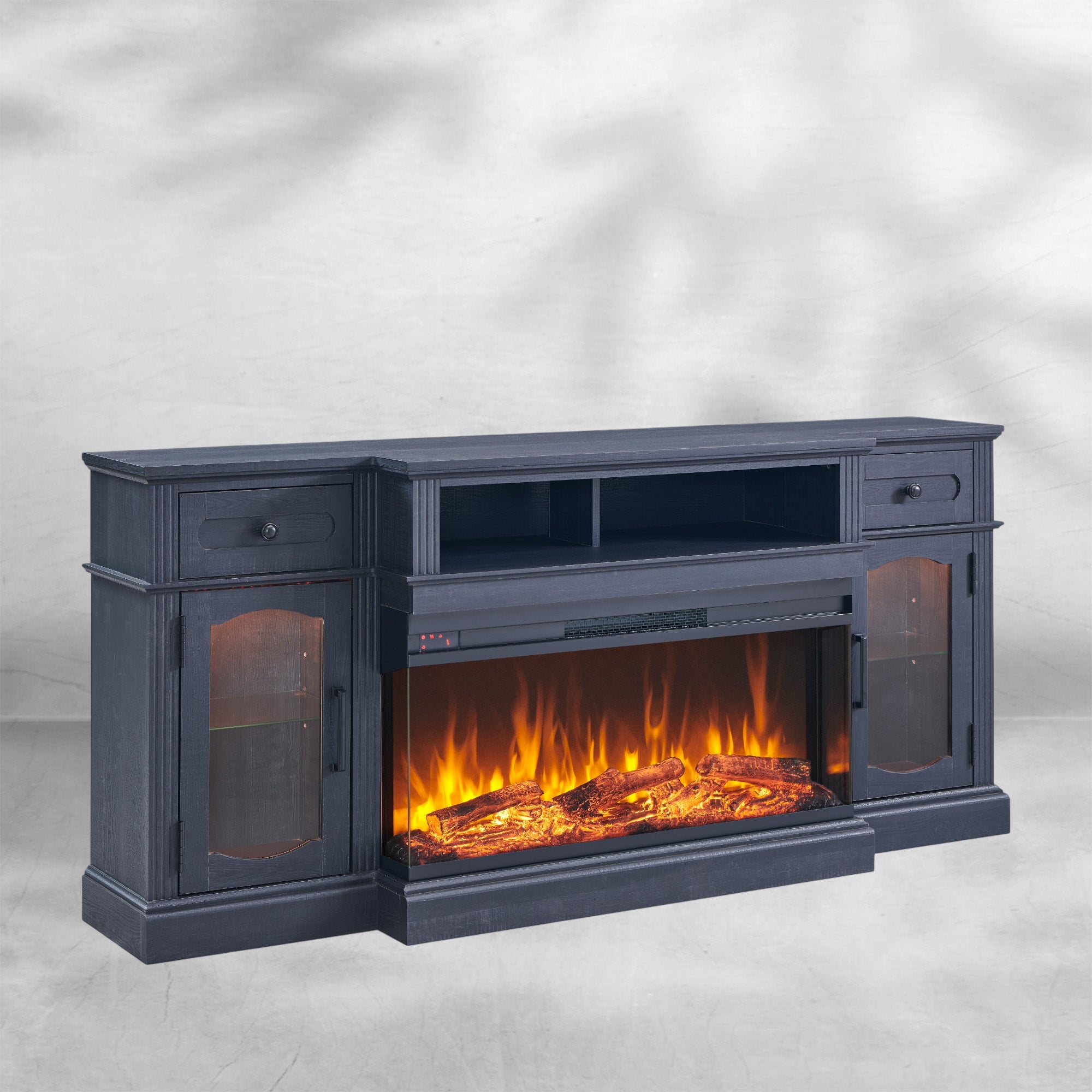 Farmhouse TV Stand with 36" Fireplace & LED
