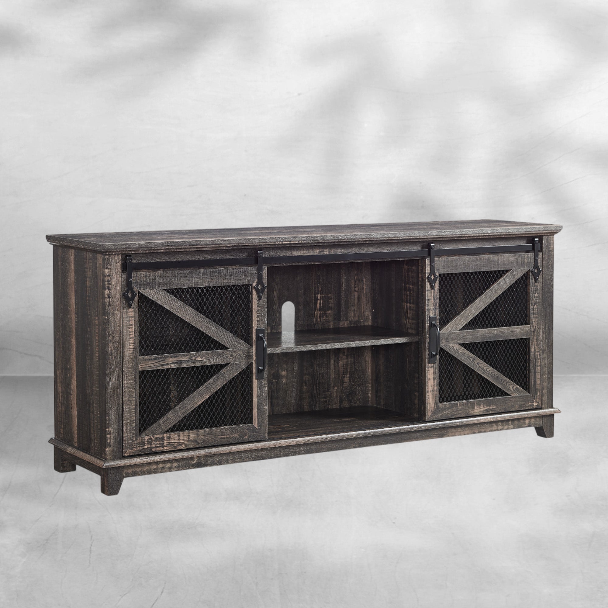 Farmhouse TV Stand for 75 Inch TV