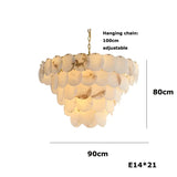 Noah Multi-Layer Natural Alabaster Round  Modern Chandelier 35''/43''