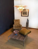 Murano Palmette Pink Chandelier 34"