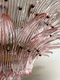 Murano Palmette Pink Chandelier 34"