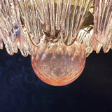 Murano Palmette Pink Chandelier 34"