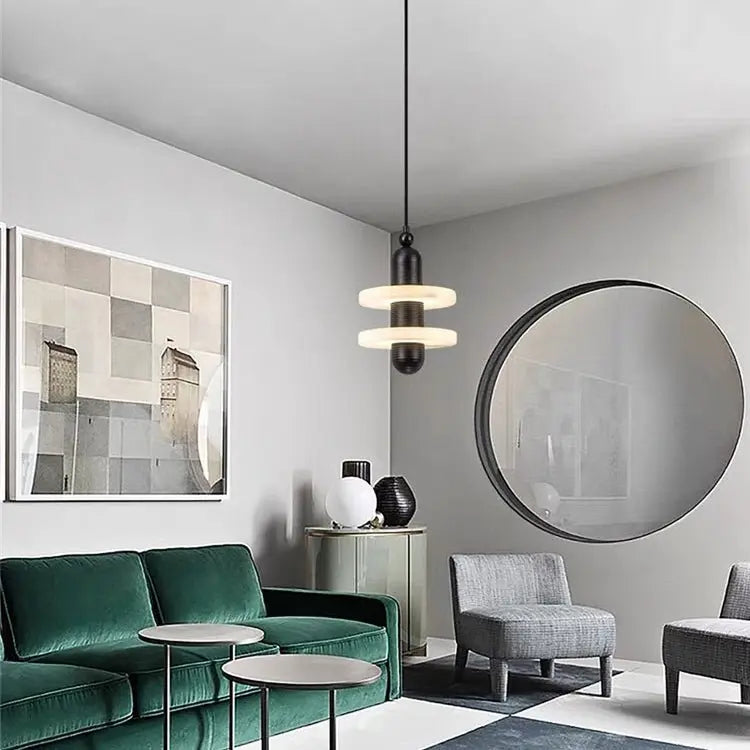 Alabaster Modern Pendant For Dining Room 2 Layer A Black  Pendant [product_tags] Fabtiko