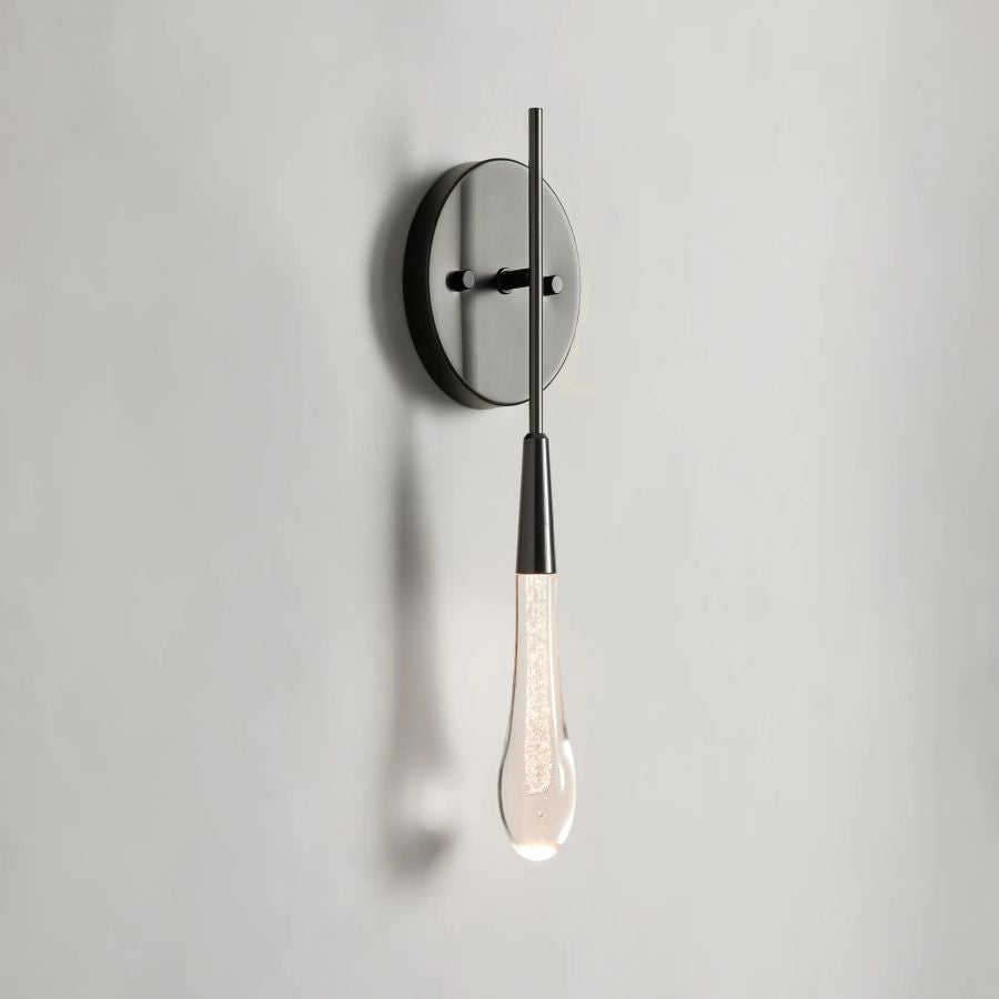 Denise Raindrop Glass Solitaire Wall Sconces