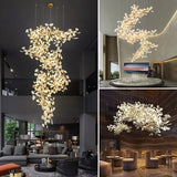 Ginkgo Leaf Ceramics Large Chandelier 110'' 118'' 157''H