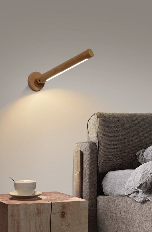 Deniselamp® Minimalistic Wooden Wall Lamp in Nordic Style for Living Room, Bedroom image | luxury lighting | wooden wall lamps
