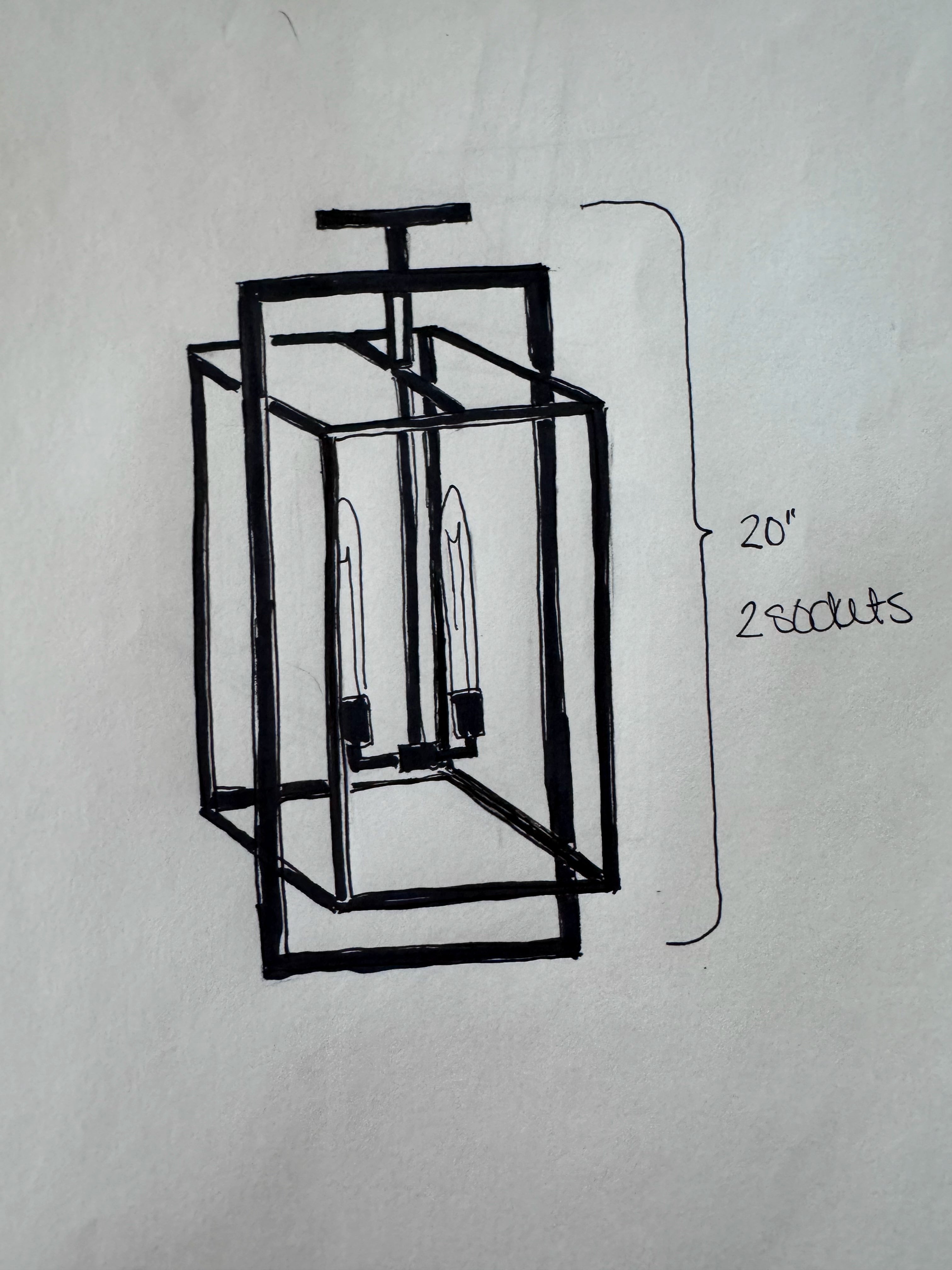 Serene Vintage Glass Lantern Modern Pendant 26"H/ 34"H