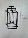 Serene Vintage Glass Lantern Modern Pendant 26"H/ 34"H