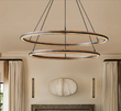 Radiant Vintage 2-Tier Round Chandelier 42'', 3000k bulbs