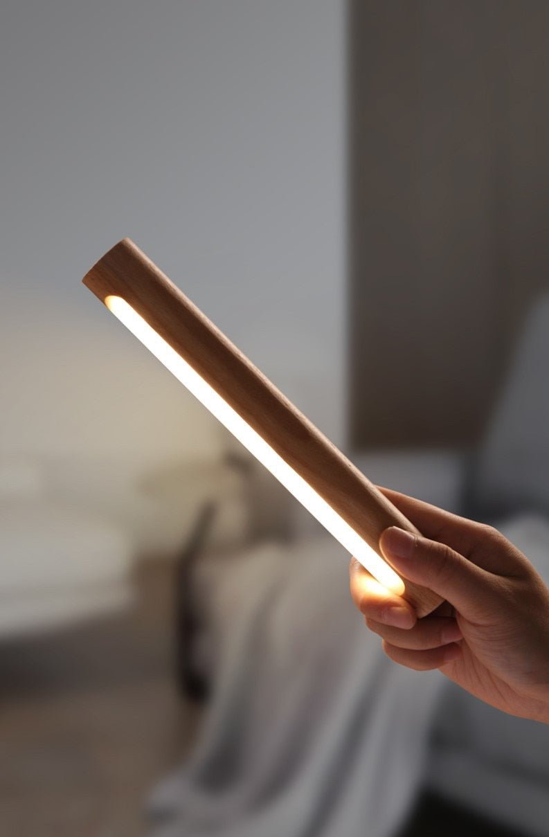 Deniselamp® Minimalistic Wooden Wall Lamp in Nordic Style for Living Room, Bedroom image | luxury lighting | wooden wall lamps