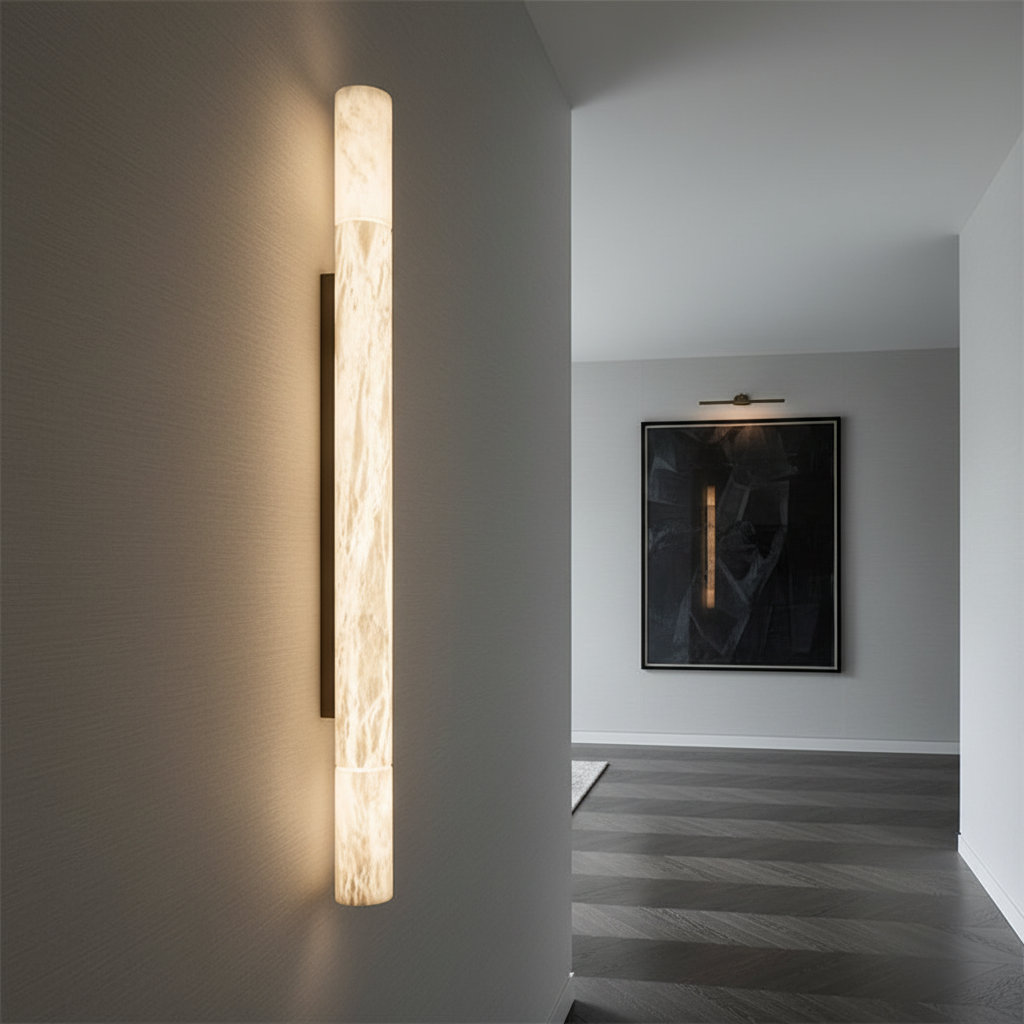 Solid Alabaster Grand Sconce