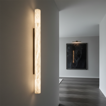 Solid Alabaster Grand Sconce