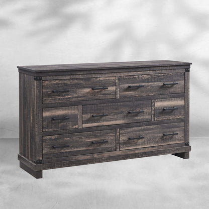 Farmhouse 5~8-Drawer Dresser: Rustic Wood Tall Chest for Bedroom