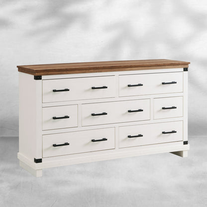 Farmhouse 5~8-Drawer Dresser: Rustic Wood Tall Chest for Bedroom