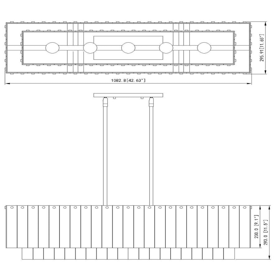 Denise Aimee Linear Glass Chandelier