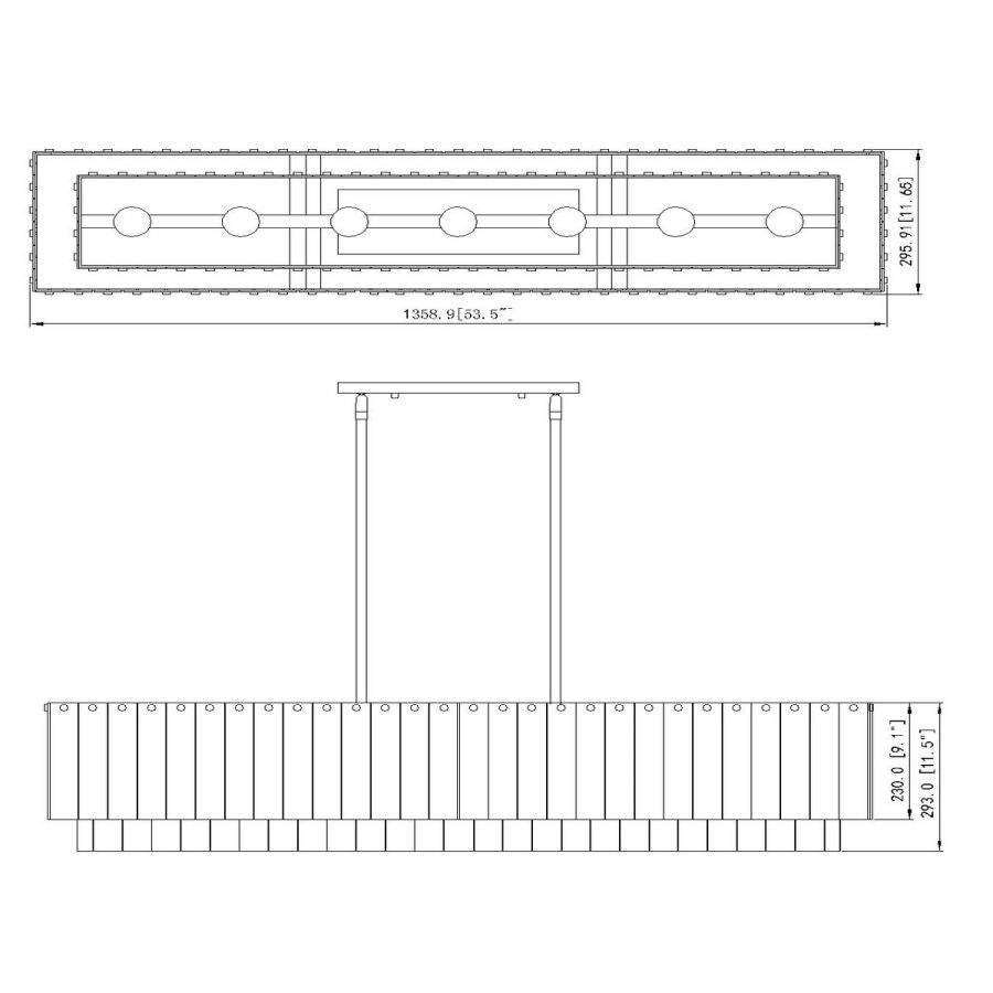 Denise Aimee Linear Glass Chandelier