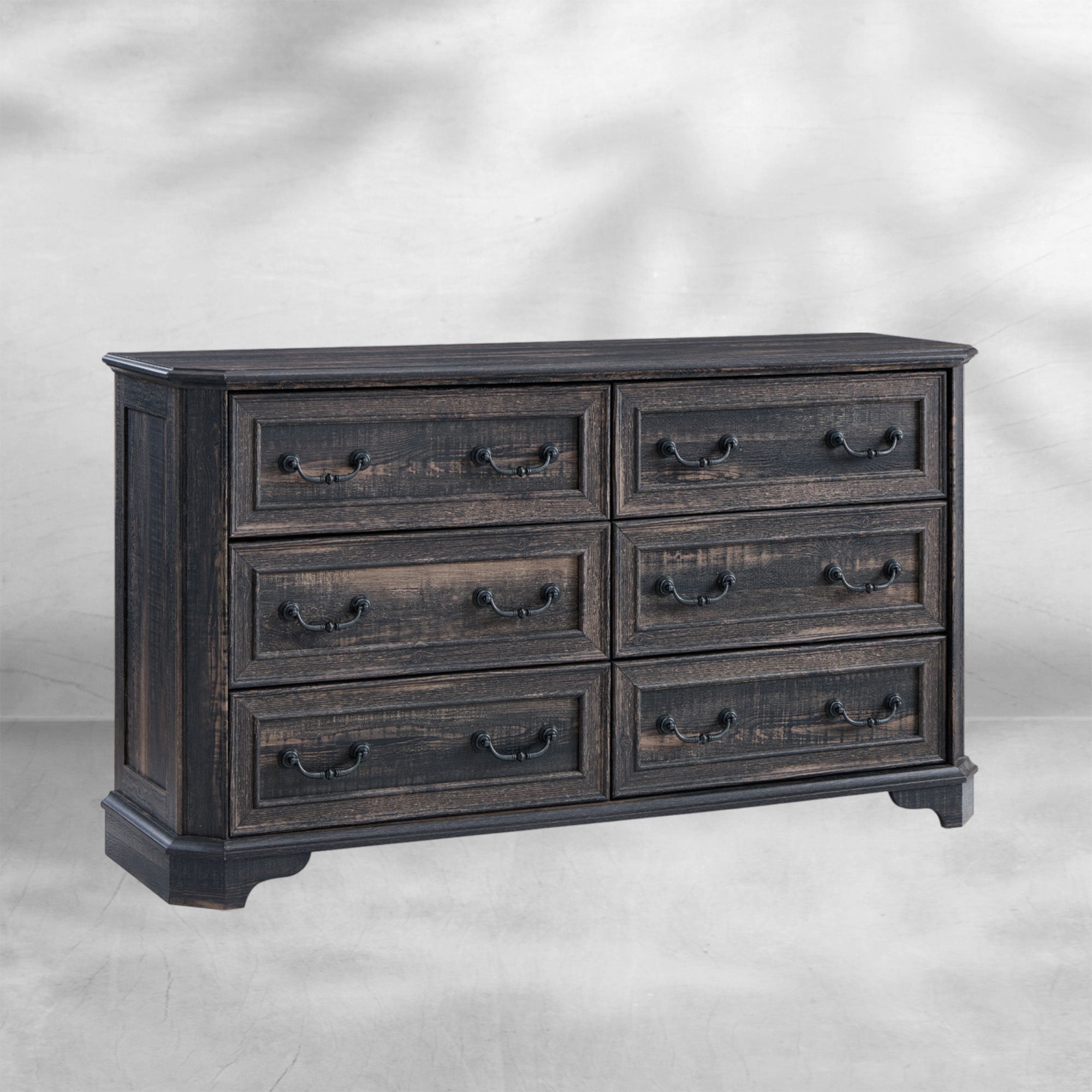 Wide Rustic Farmhouse 6-Drawer Dresser