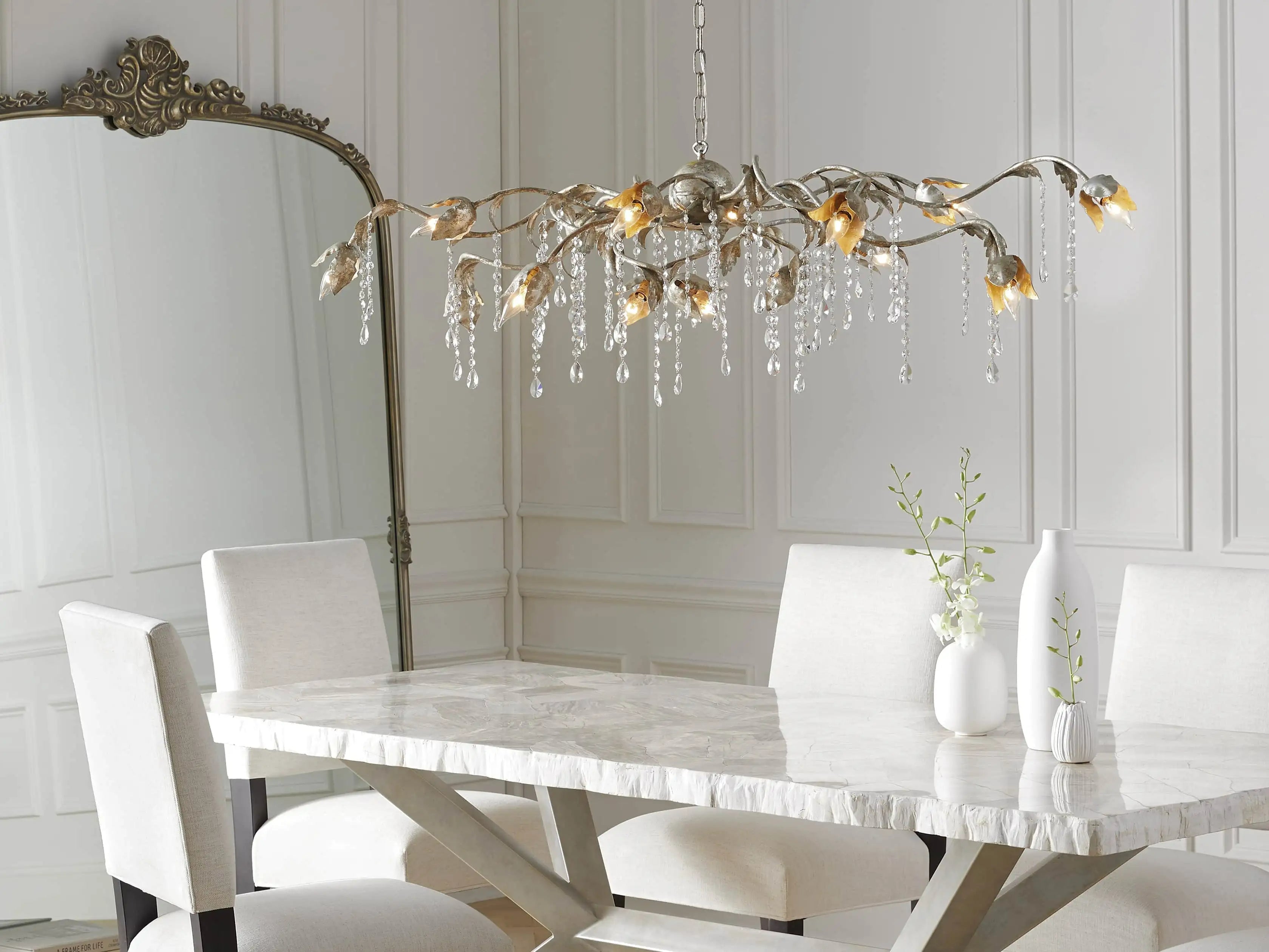 Gothic Viticcio Rectangular Chandelier  61" 71'' - Silver