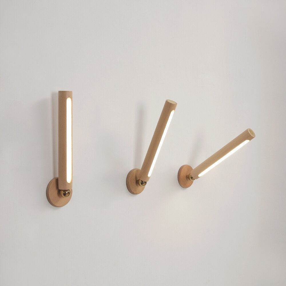 Deniselamp® Minimalistic Wooden Wall Lamp in Nordic Style for Living Room, Bedroom image | luxury lighting | wooden wall lamps