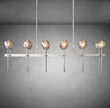 Bolura De Cristal Clear Glass Double Linear Chandelier